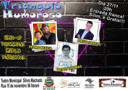 Agenda Cultural – Ilusionismo e Stand-up neste final de semana Flyer Triangulo