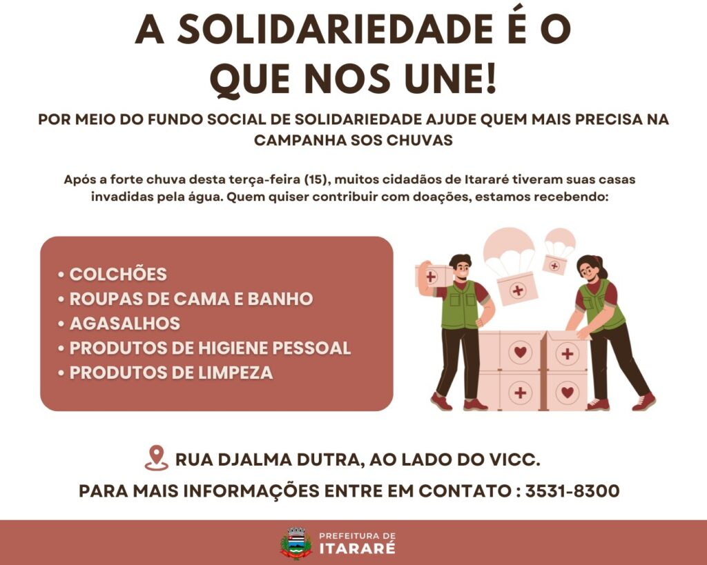 CAMPANHA SOS CHUVAS – ITARARÉ (SP)