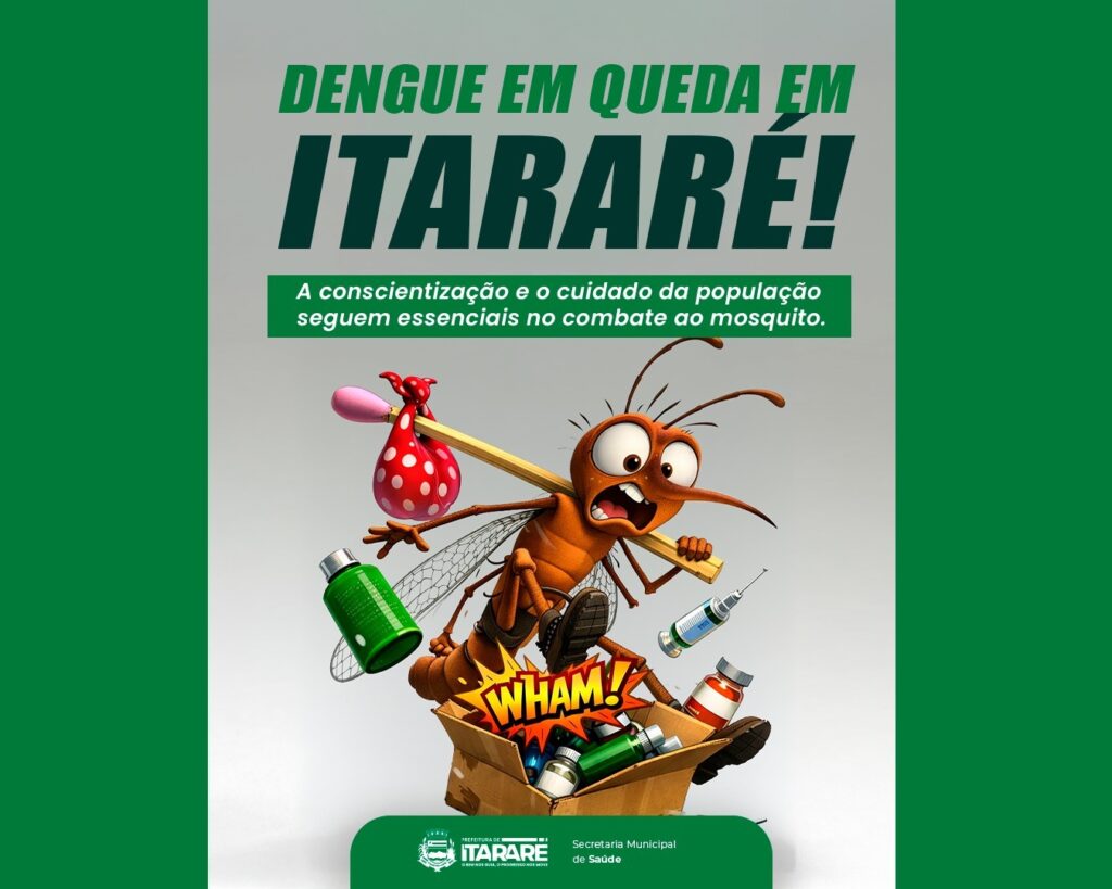 Casos de dengue apresentam queda em Itararé entre 2024 e 2025