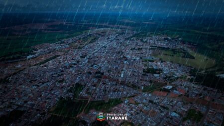 Chuva intensa atinge Itararé (SP), mas não causa danos ou ocorrências
