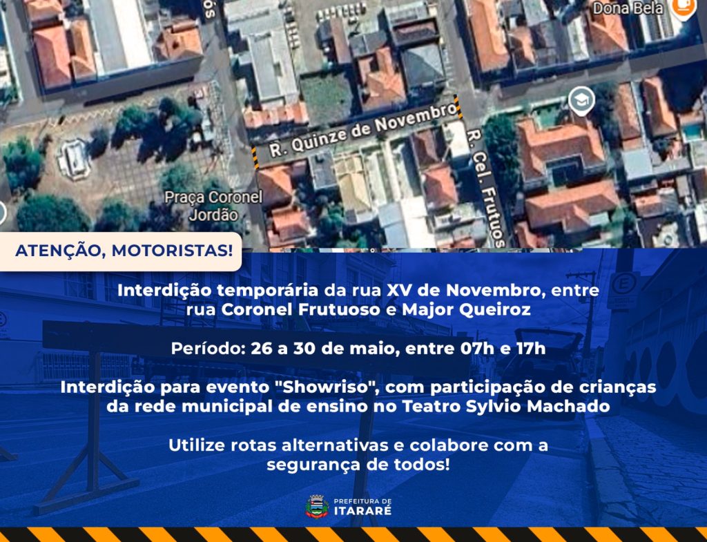 COMUNICADO DE INTERDIÇÃO DE VIA