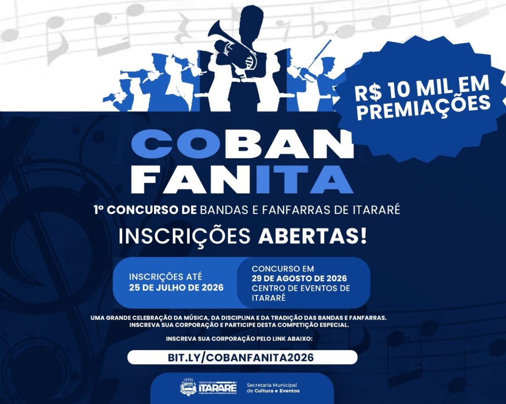 Concurso de Bandas e Fanfarras integra programação de aniversário de Itararé e está com inscrições abertas