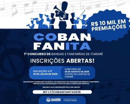 Concurso de Bandas e Fanfarras integra programação de aniversário de Itararé e está com inscrições abertas Concurso de Bandas e Fanfarras integra programação de aniversário de Itararé e está com inscrições abertas