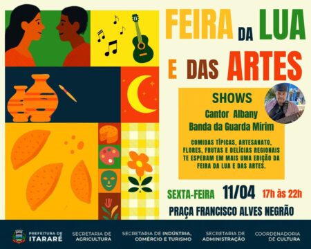 Confira programação da Feira da Lua e das Artes desta sexta (11) em Itararé (SP) Confira programação da Feira da Lua e das Artes desta sexta (11) em Itararé (SP)