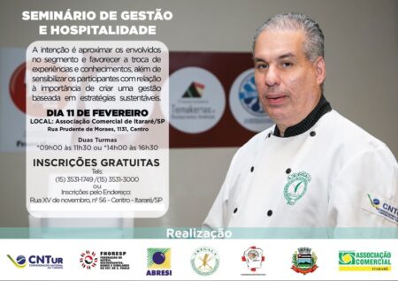 Coordenadoria de Turismo promove Seminário de Gestão e Hospitalidade seminário gestao hospitalidade