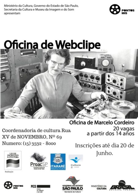 Cultura de Itararé (SP) abre inscrições para Oficina de Webclipe Cultura de Itararé (SP) abre inscrições para Oficina de Webclipe