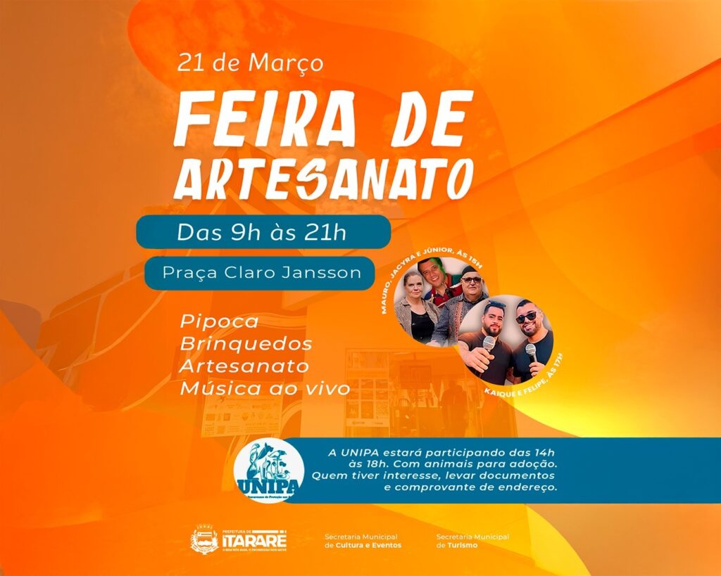 Feira de Artesanato marca encerramento da Semana do Artesão com programação especial em Itararé