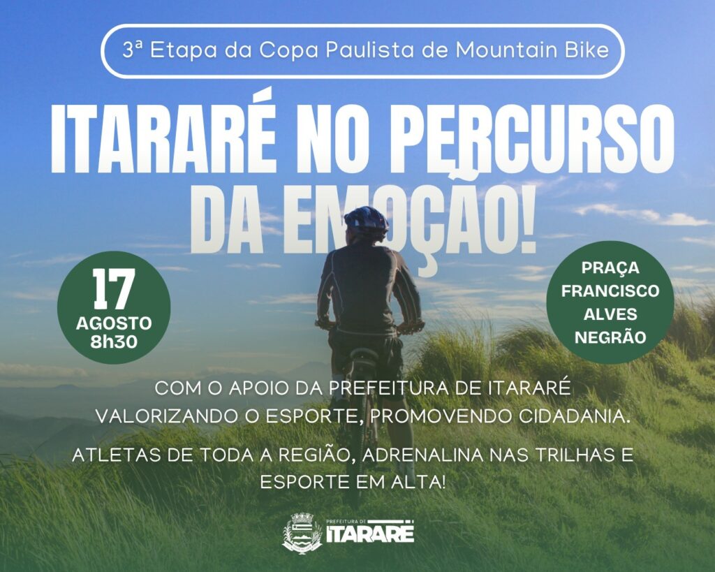 Itararé (SP) sediará 3ª Etapa da Copa Paulista de Mountain Bike em agosto