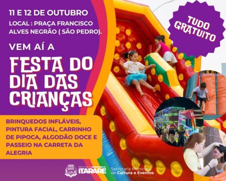 Itararé (SP) terá dois dias de muita diversão na Festa do Dia das Crianças