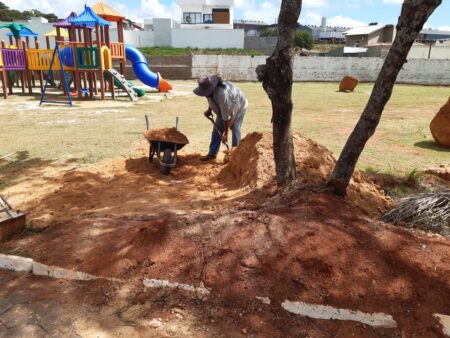 Obras de revitalização da Área de Lazer Miguel Jorge Fadel seguem a todo vapor em Itararé (SP)