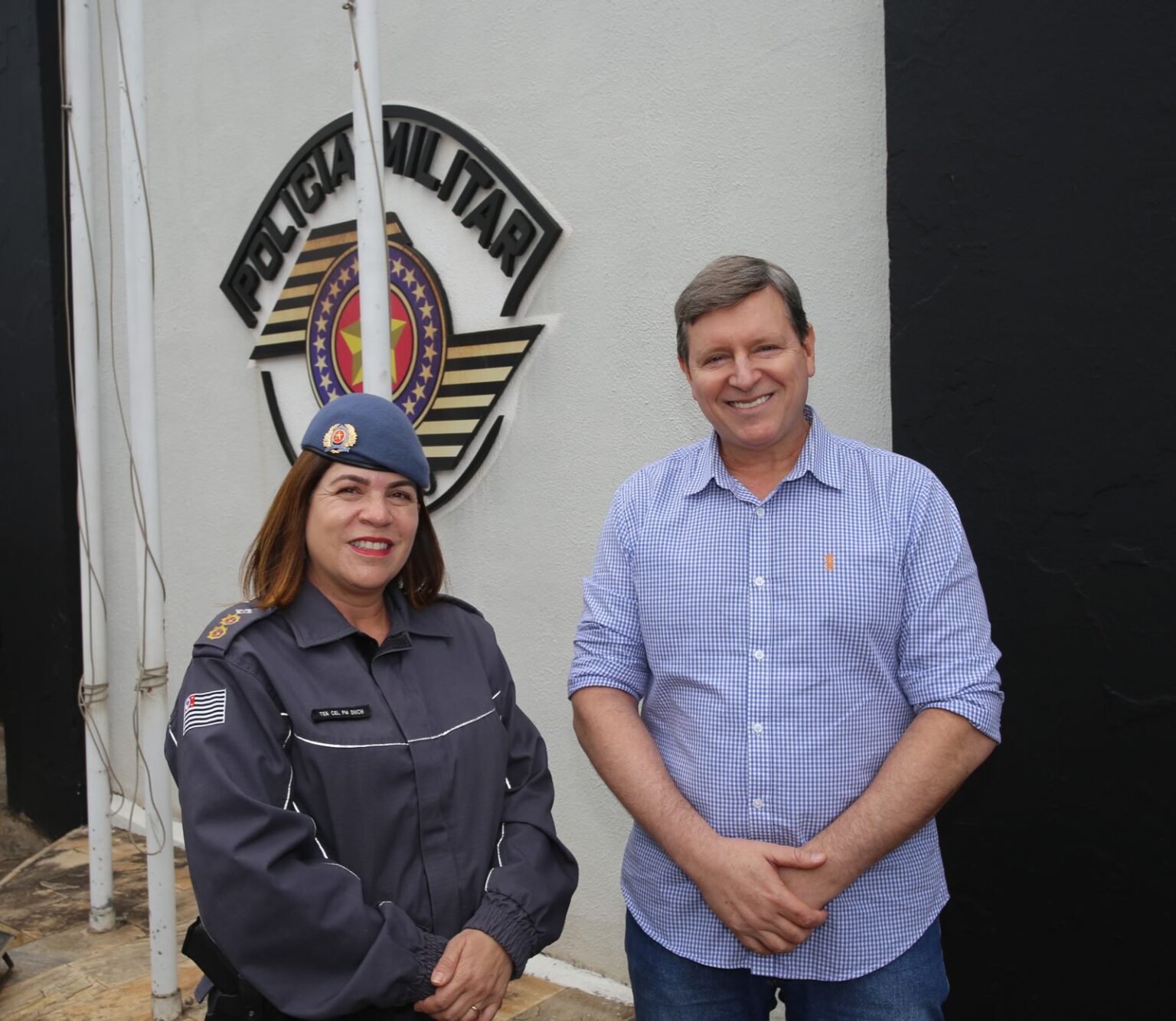Prefeito de Itararé (SP), Heliton do Valle, participa de audiência com comandante do 54º BPMI, tenente-coronel Duch