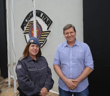 Prefeito de Itararé (SP), Heliton do Valle, participa de audiência com comandante do 54º BPMI, tenente-coronel Duch