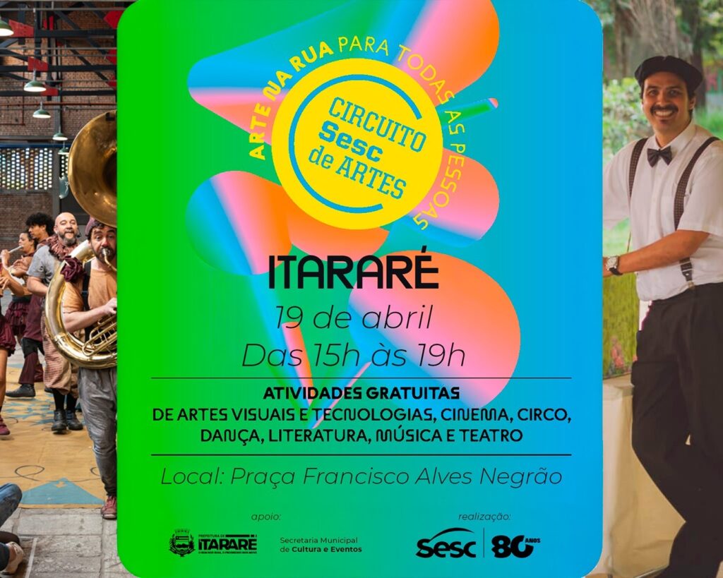 Prefeitura anuncia Circuito Sesc de Artes 2026 neste domingo (19) em Itararé