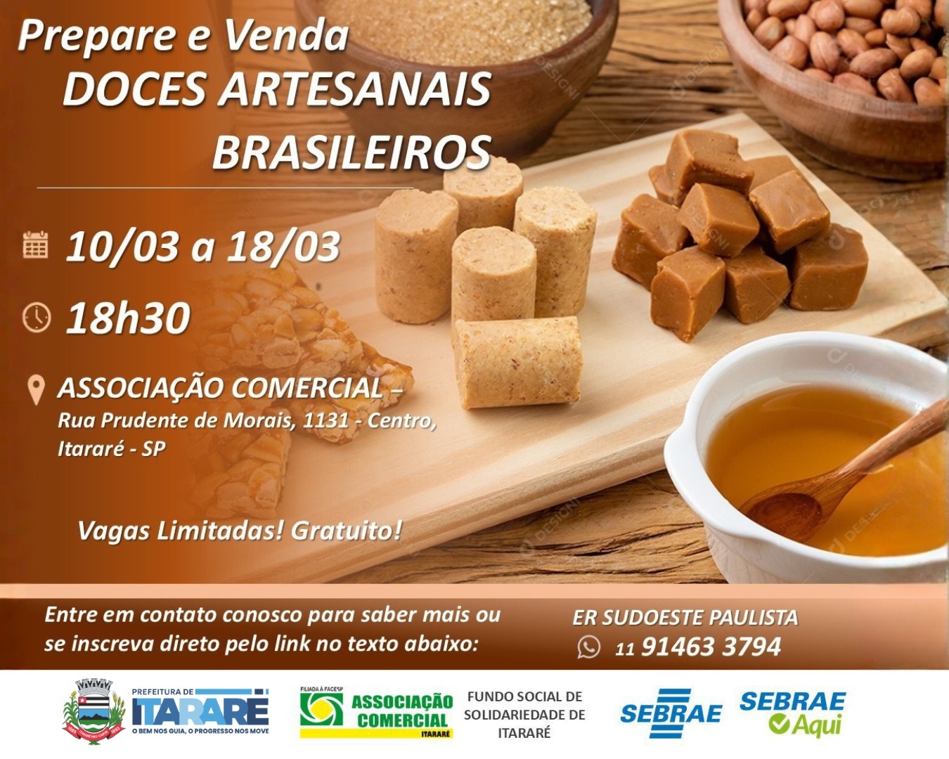Prefeitura de Itararé abre inscrições para o curso “Prepare e Venda Doces Artesanais Brasileiros”