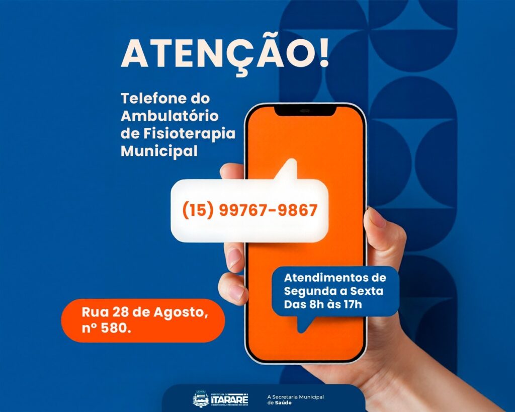 Prefeitura de Itararé informa telefone do Ambulatório Municipal de Fisioterapia