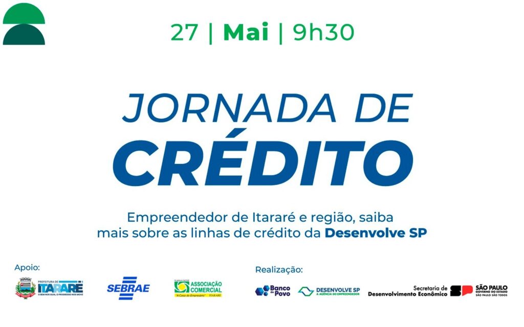 Prefeitura de Itararé promove Jornada de Crédito da Desenvolve SP em parceria com Sebrae e Associação Comercial Prefeitura de Itararé promove Jornada de Crédito da Desenvolve SP em parceria com Sebrae e Associação Comercial