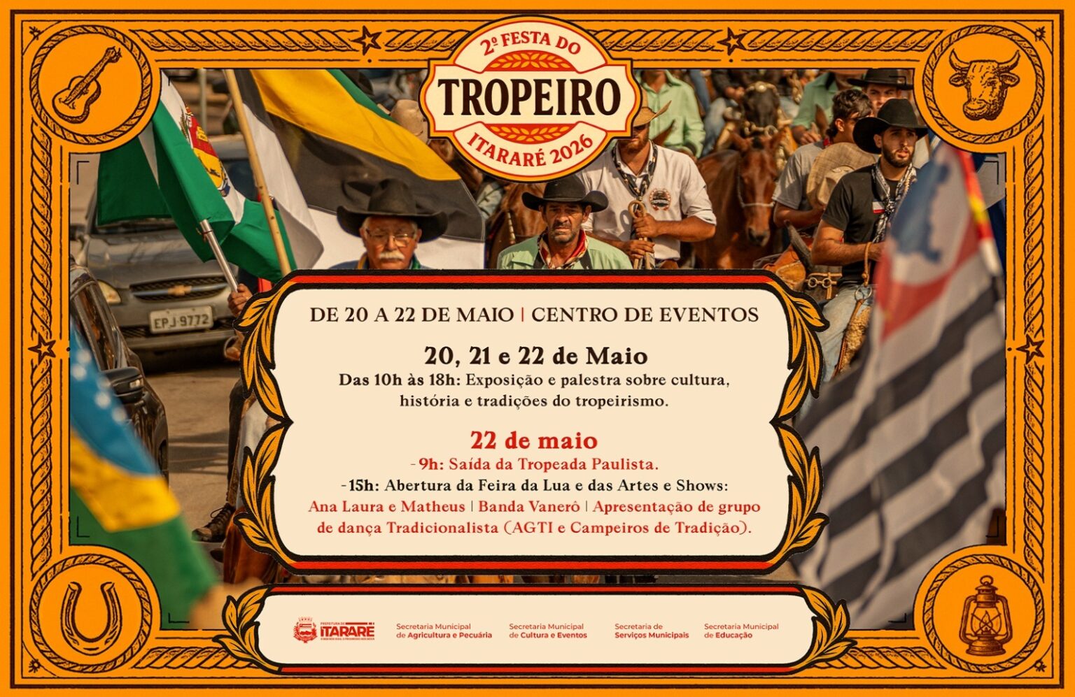 Prefeitura de Itararé realiza 2ª Festa do Tropeiro e marca início da 13ª Tropeada Paulista rumo a Sorocaba