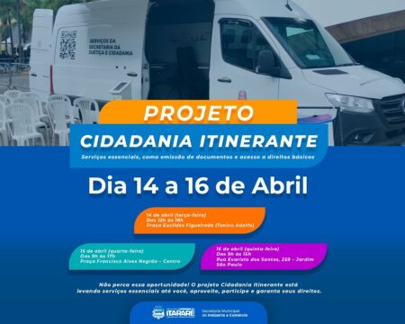 Prefeitura de Itararé recebe Projeto Cidadania Itinerante com serviços gratuitos à população Prefeitura de Itararé recebe Projeto Cidadania Itinerante com serviços gratuitos à população