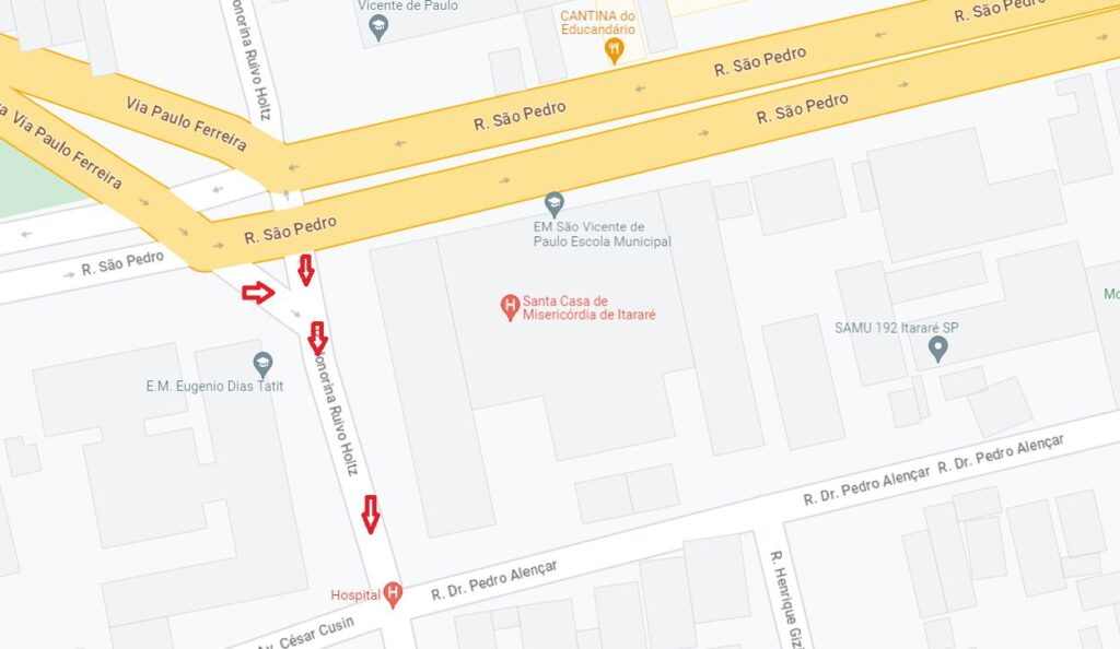 Prefeitura de Itararé (SP) anuncia novo sentido de direção na rua Honorina Ruivo Holtz