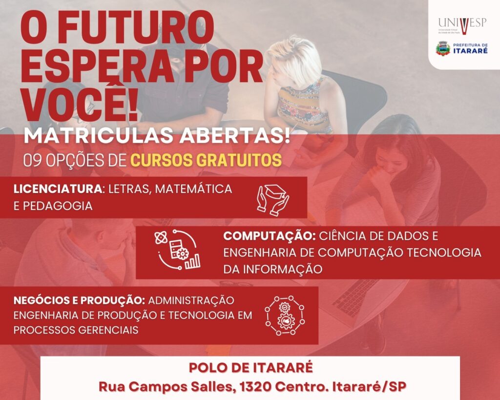 Prefeitura de Itararé (SP) e Etec oferecem oportunidade de ensino superior gratuito pela Univesp