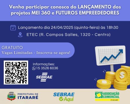 Prefeitura de Itararé (SP), em parceria com Sebrae, ACE e ETEC lança dois programas gratuitos para quem quer empreender ou fortalecer seu pequeno negócio Prefeitura de Itararé (SP), em parceria com Sebrae, ACE e ETEC lança dois programas gratuitos para quem quer empreender ou fortalecer seu pequeno negócio