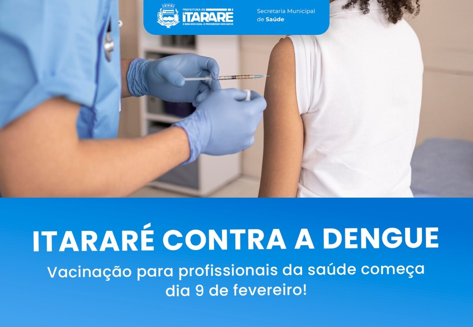 Prefeitura de Itararé (SP) inicia vacinação contra a dengue para profissionais da Atenção Primária