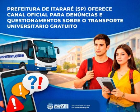 Prefeitura de Itararé (SP) oferece canal oficial para denúncias e questionamentos sobre o transporte universitário gratuito Prefeitura de Itararé (SP) oferece canal oficial para denúncias e questionamentos sobre o transporte universitário gratuito