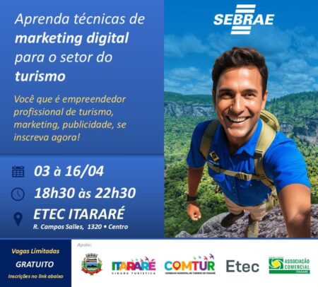 Prefeitura de Itararé (SP) oferece curso de Marketing Digital voltado ao Turismo