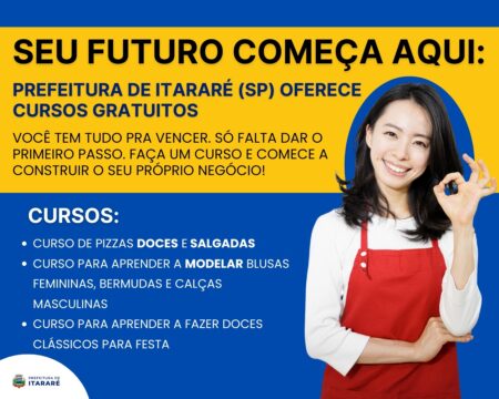 Prefeitura de Itararé (SP) oferece cursos gratuitos em parceria com o Sebrae, Senai e Associação Comercial Prefeitura de Itararé (SP) oferece cursos gratuitos em parceria com o Sebrae, Senai e Associação Comercial
