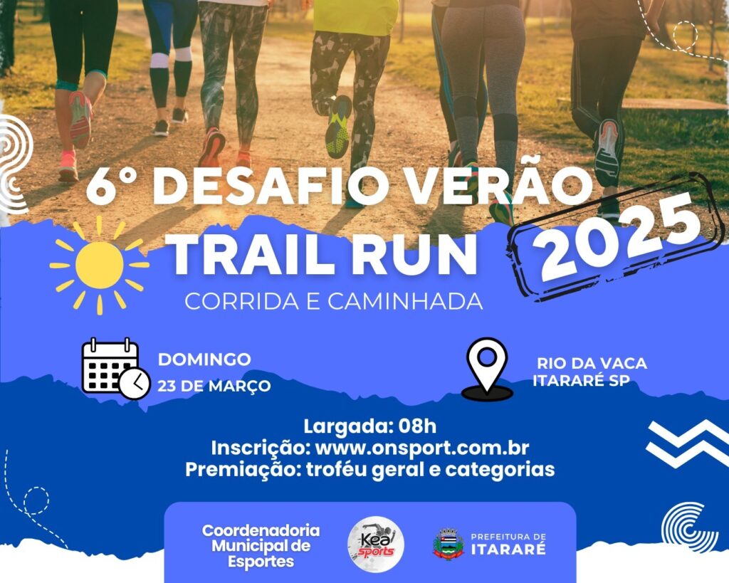 Prefeitura de Itararé (SP) promove 6º Desafio Verão Trail Run neste domingo (23)