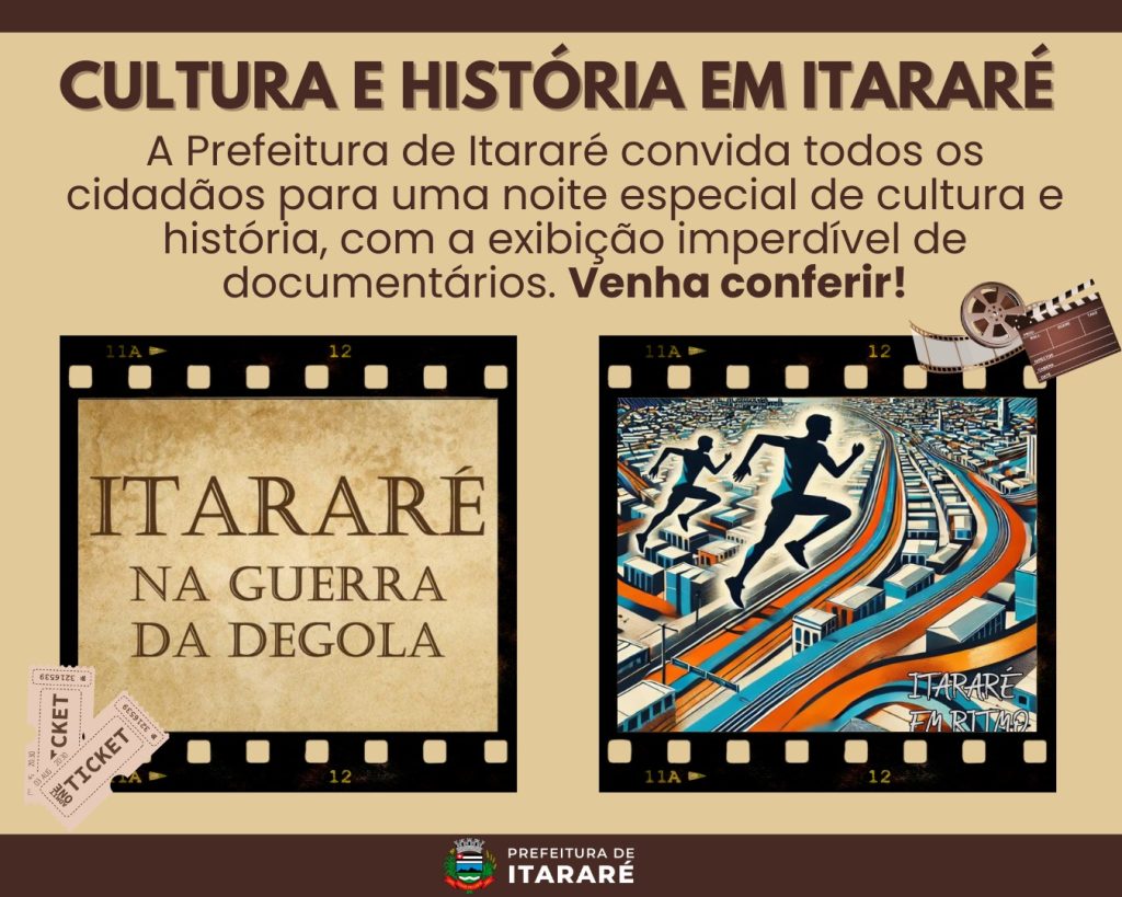 Prefeitura de Itararé (SP) promove noite de cultura e história com exibição de documentários