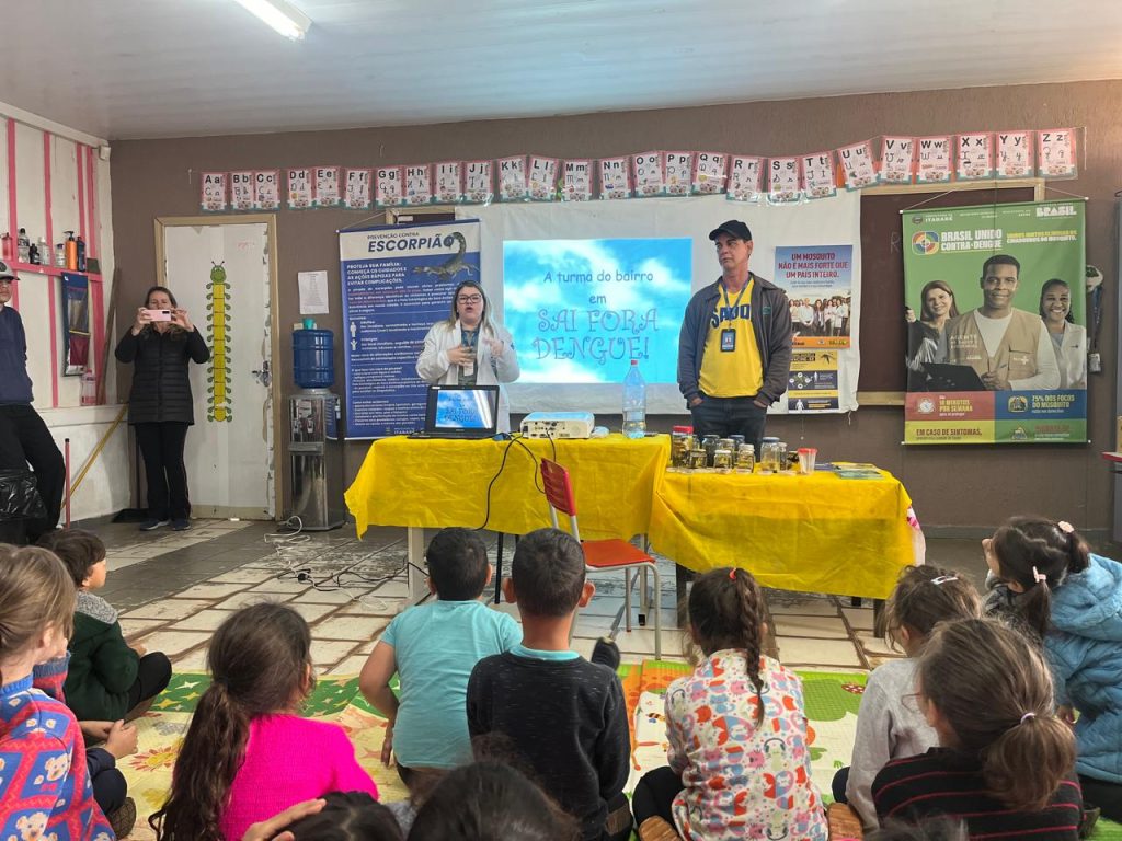Prefeitura de Itararé (SP) realiza atividade educativa sobre dengue e escorpião na E.M. Nossa Senhora de Fátima