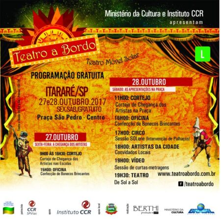 ‘Teatro a Bordo’ chega a Itararé (SP) neste final de semana