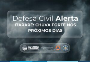 Defesa Civil alerta para chuva forte na região de Itararé a partir de quarta-feira (9)