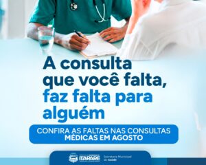 Faltas em consultas e exames somam 4.293 registros em agosto em Itararé